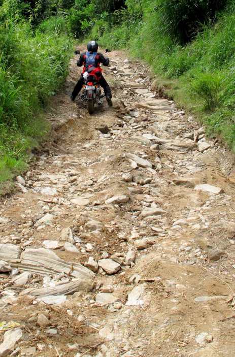 Bharat Aggarwal braves the surface of the hill road
